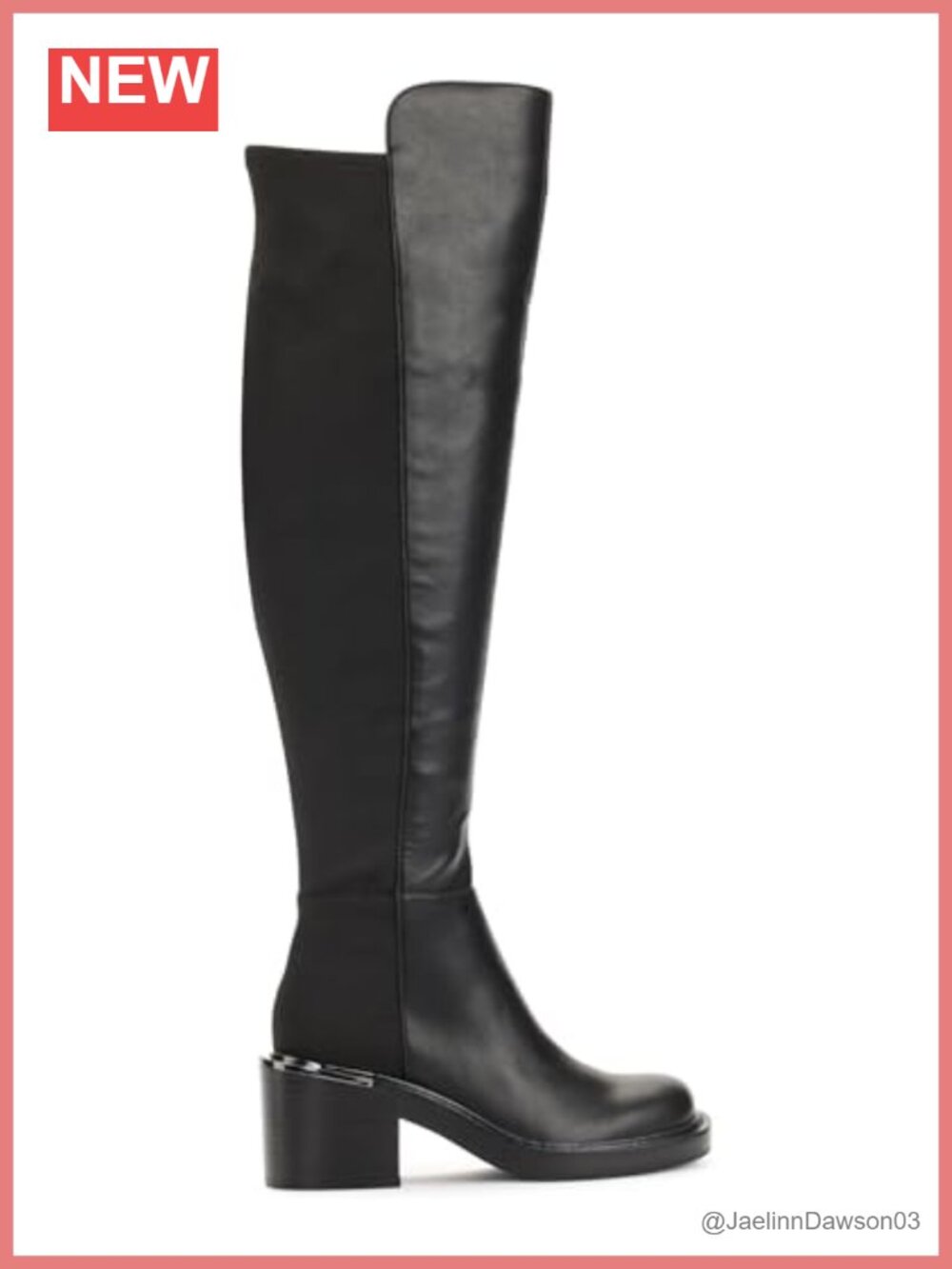 Faux Leather Knee High Heeled Riding Boots Round Toe Zip Closure